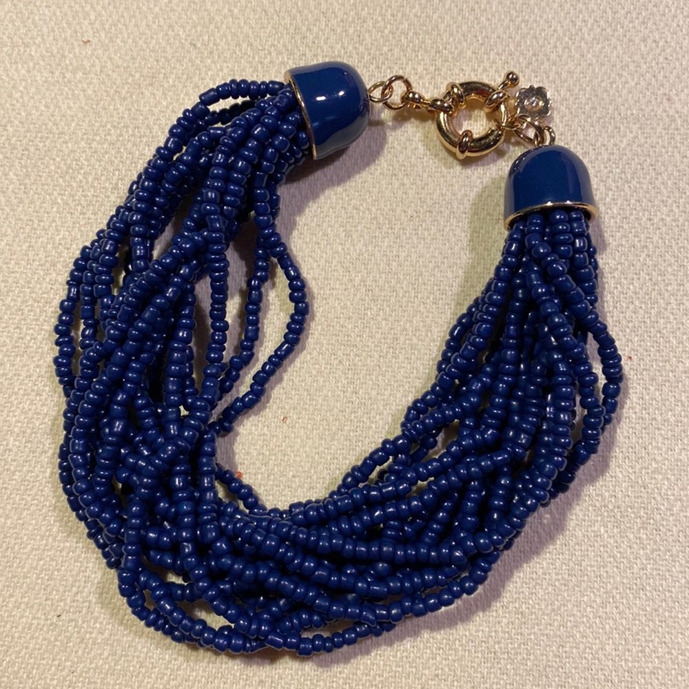 Navy seed bead bracelet